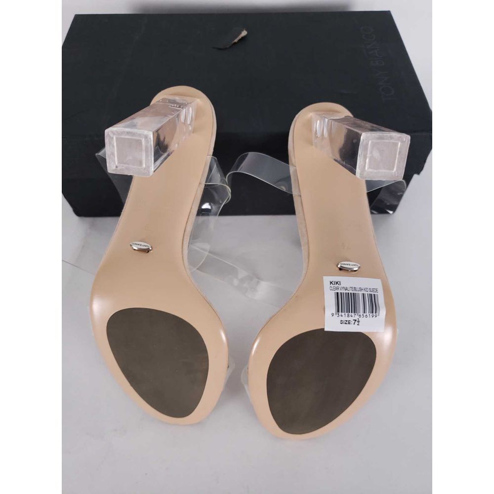 Tony Bianco Kiki Clear Heel Suede Strap Heels - Picture 6 of 7
